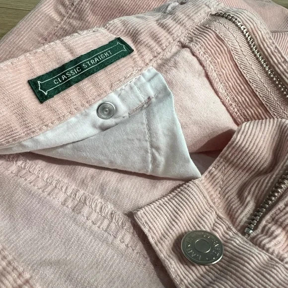 RALPH LAUREN - Light Pink Corduroy Classic Straight Petite Pant - Picture 2 of 4